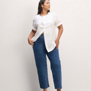 Everlane White Linen Button-Down Shirt